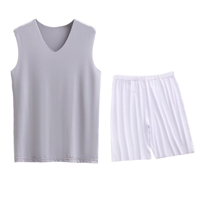 Conjunto Deportivo de los Hombres, Moda Casual de Color Sólido Cuello en V sin Mangas de Elasticidad Superior para el Desgaste Al Aire Libre, Traje Atlético de Humedad