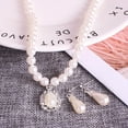 thumbnail image 2 of UDIYO Water Drop Faux Pearl Beaded Rhinestone Bridal Necklace Earrings Jewelry Set, 2 of 5