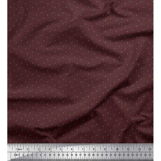 Soimoi Polyester Crepe Fabric Diamond Shirting Fabric Prints by Yard 42 Inch Wide