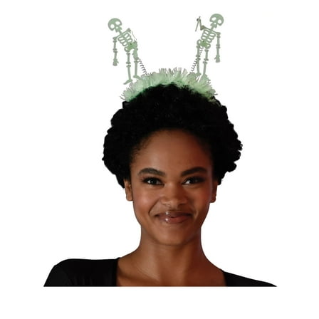 Dangling Glow Skeleton Headbopper - Adult | Plastic | Light Green | 1 Pc.