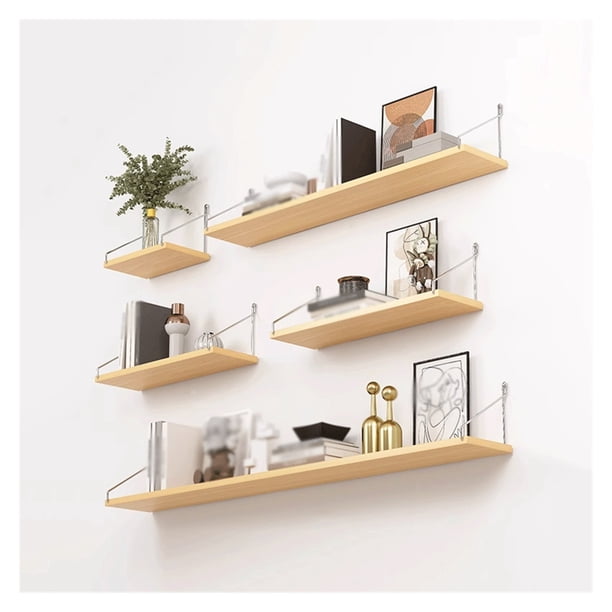 Estantes montados en la pared de 5 piezas, particiones decorativas de pared, estanterías sin agujeros en la pared, estantes de almacenamiento, estantes de almacenamiento de pared