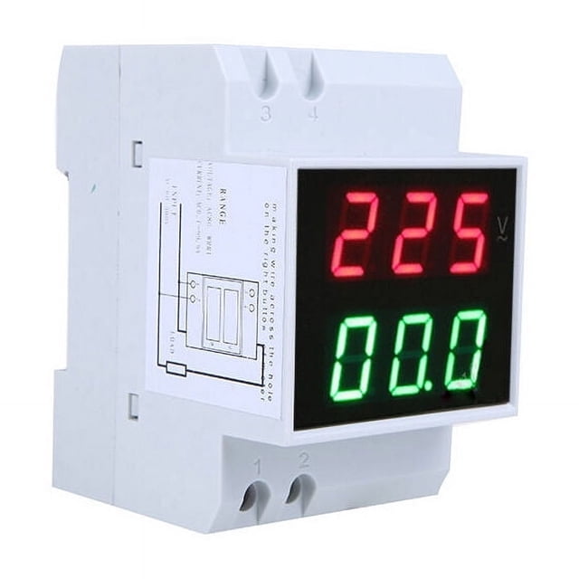 Voltímetro amperímetro con tubo Nixie LED, medidor de instalación en riel DIN de alta precisión, comprobador de corriente de voltaje multifuncional (CA 80-300 V, 0,2-99,9 A)