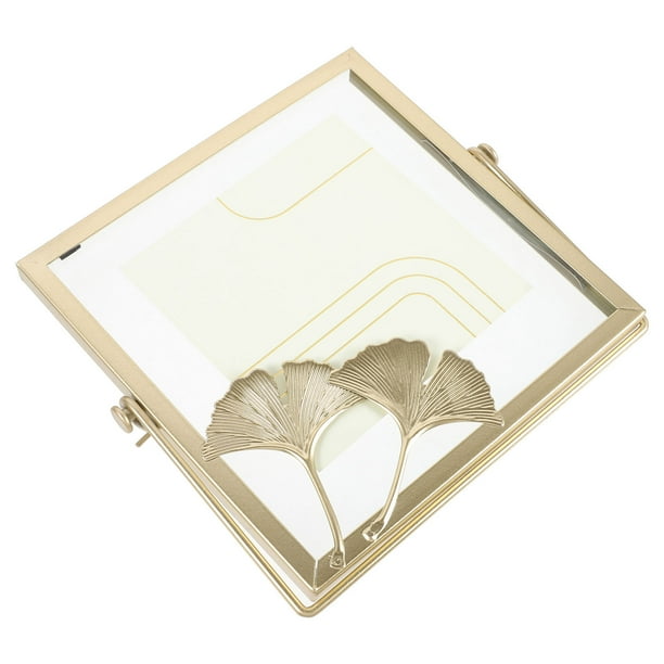 UPGRATOR Marco De Fotos Metálico Dorado Con Hoja De Ginkgo Para Del Hogar
