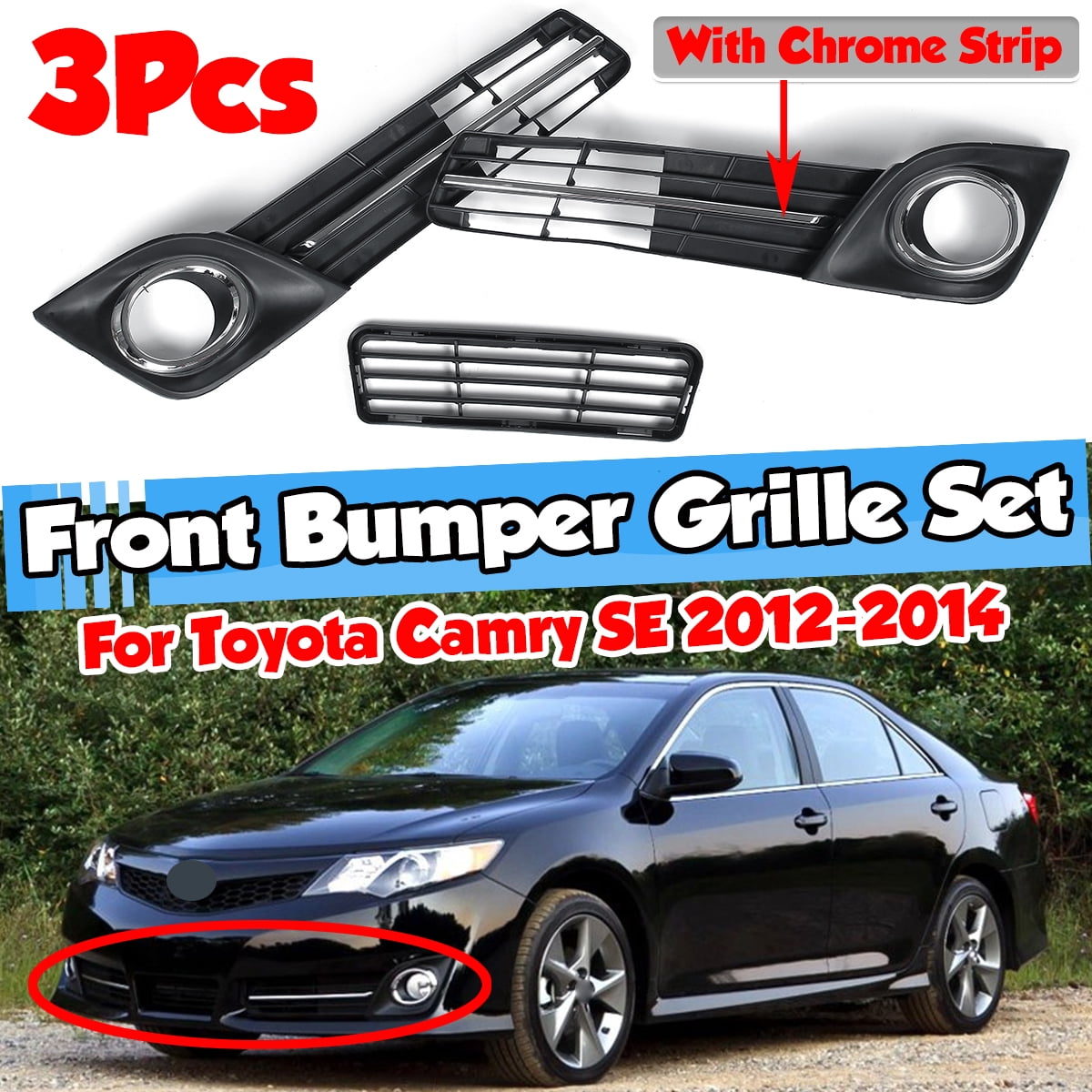 Front Bumper Cover Replacement 2012 2013 2014 Toyota Camry SE Painted To Match