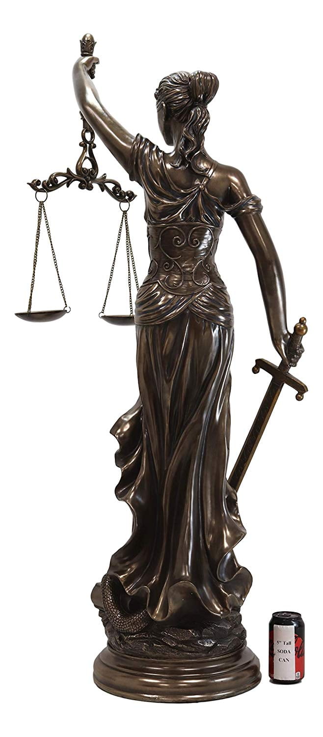 16" Greek Goddess Scales of Justice Bronze Finish Sculpture Home Gallery Statue