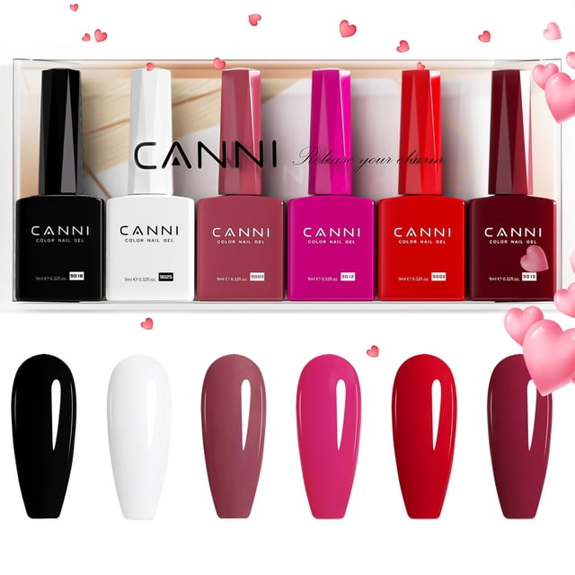 Set de esmaltes de uñas en gel CANNI, 9 ml, sin hemas, 6 colores Soak Off