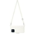 thumbnail image 4 of Wallet Case for iPhone 16 Pro Max, PU Leather 3D Lattice Stylish for Women Girls Crossbody Lanyard Flip Kickstand Card Slots Cash Pocket Magnetic Clasp Full Protective Shockproof Purse Shell, White, 4 of 7