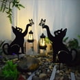 thumbnail image 2 of Sylvtty Solar Cat Lantern Cute Cat Silhouette with LED Warm Light Waterproof Anti-Rust Outdoor Decor Lamp with Ground Stake for Garden Yard Lawn, 2 of 7