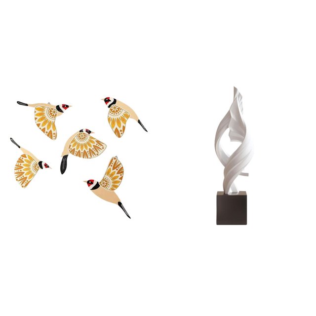 Arte de pared de pájaros de madera,Pájaros de madera para decorar la pared,regalos para el hogar,Estatua de arte abstracto,Estatua de arte abstracto Escultura de resina moderna,Colección