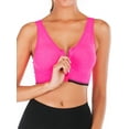 thumbnail image 3 of FUTATA Women's Front Zipper Sports Bra, Wireless Post-Op Bra Active Yoga Sports Bra For Gym Workout Running With Removable Pads, Available In Ten Colors S-2XL, 3 of 8