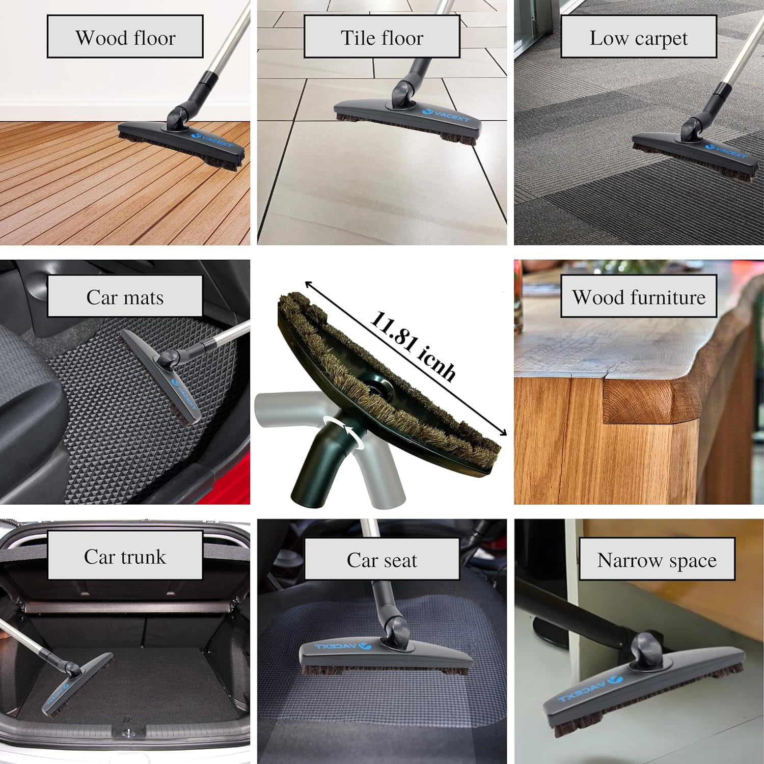 For Shark Rotator NV501 NV500 Series -Upgraded Hardwood Floor Attachment with Horse Hair Soft Bristles & Flexible Brush Head plus Hose Adapter: Work on Low Carpet & Wood/Bare/Tile/Hard Floors