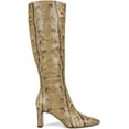 thumbnail image 2 of Sam Edelman Women's Sylvia Golden Tan Python Embossed Wide Calf Knee High Boot 12M, 2 of 5
