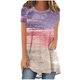 thumbnail image 2 of Fiudx Tops para Mujer Top de Cuello Redondo de Manga Corta Raglán Largo con Espalda Corta y Estampado Informal para Mujer, 2 of 5