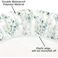 thumbnail image 4 of Round Tablecloth Fitted Elastic Edge Patio Table Covers Wrinkle Resistant Waterproof Vinyl Table Cloth for Picnic Camping Indoor and Outdoor，Boho Eucalyptus Leaf 45"-56", 4 of 4