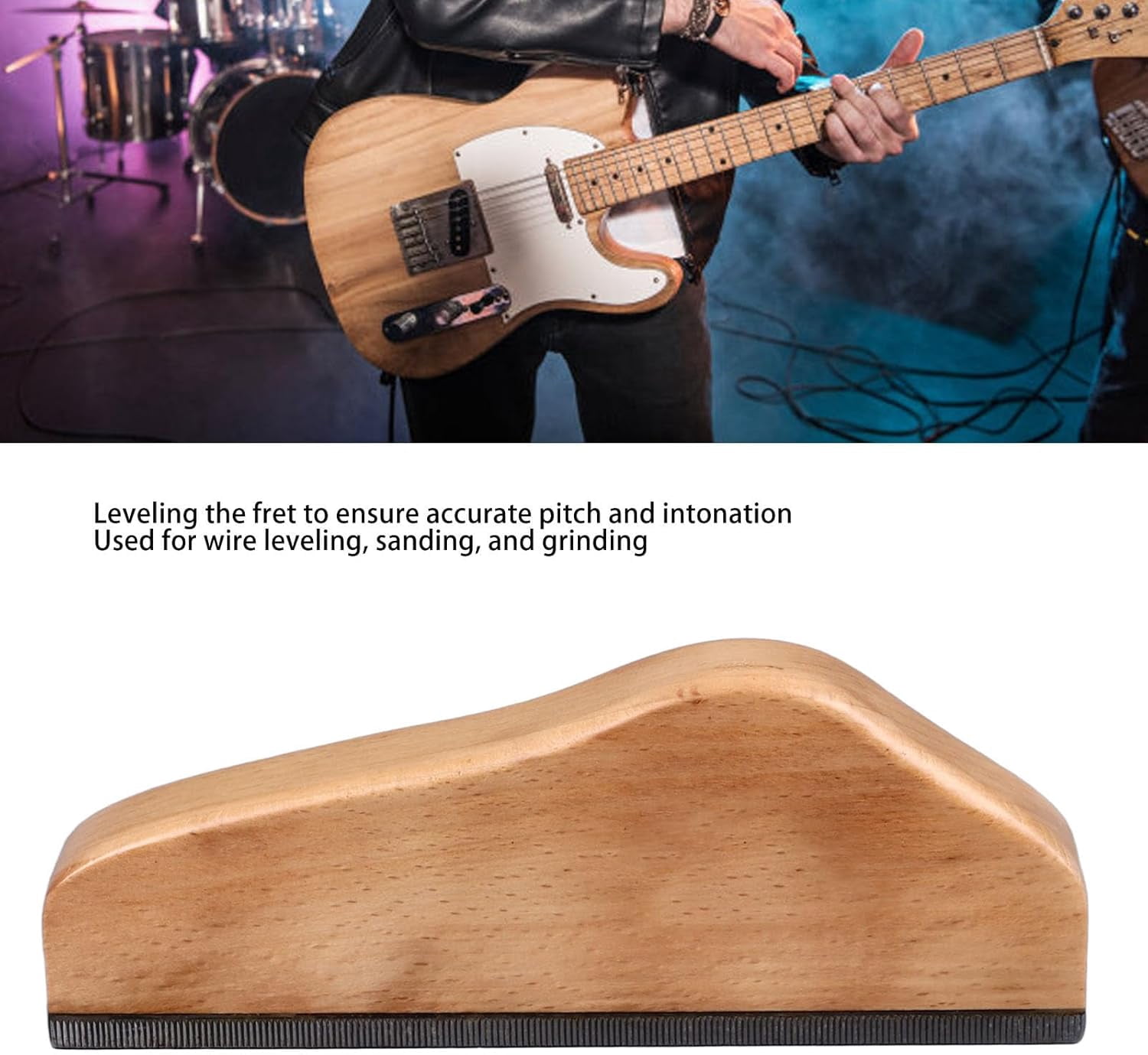 RVKXHD Fret Leveling Beam 6 Inch Guitar Fret Leveling File with Precision Ground Surface for Guitar Bass Fretwork Professional Luthier Maintenance Tool