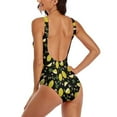 thumbnail image 4 of Yellow Lemon Swimsuit Bright Fruit Print Push Up Swimwear One Piece Surfing Monokini Bodysuit Sexy Custom Beachwear Plus Size, 4 of 7