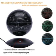 Loyalheartdy 6 Magnetic Levitation Globe ABS LED Color Light Floating World Map Globe for Home Office 12V 1000mA 5-10W