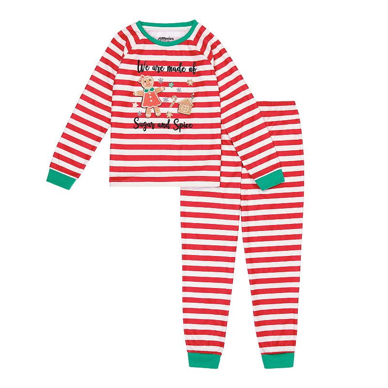 Jammies For Your Families Girls 4 16 Jammies For Your Families Stripe Baking Top Bottoms Pajama Set By Cuddl Duds Girl S Size 10 12 Red Walmart Com Walmart Com