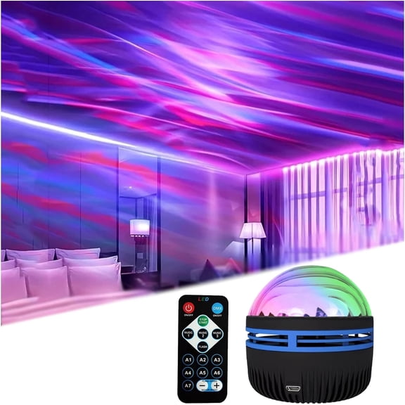 2 in 1 northern lights projector and ocean wave projector light with 14 Effects of Galaxy Light for Game Rooms, Parties, Light Projector for Bedroom, led Light Projector for Room Home Decorations