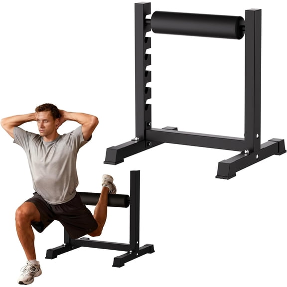 Bulgarian Split Squat Stand, Single Leg Squat Stand, Heavy Duty Steel Lower Body Specialty Machine with 6 Level Height Adjustment, 350 LBS Load Capacity for Home Gym Training