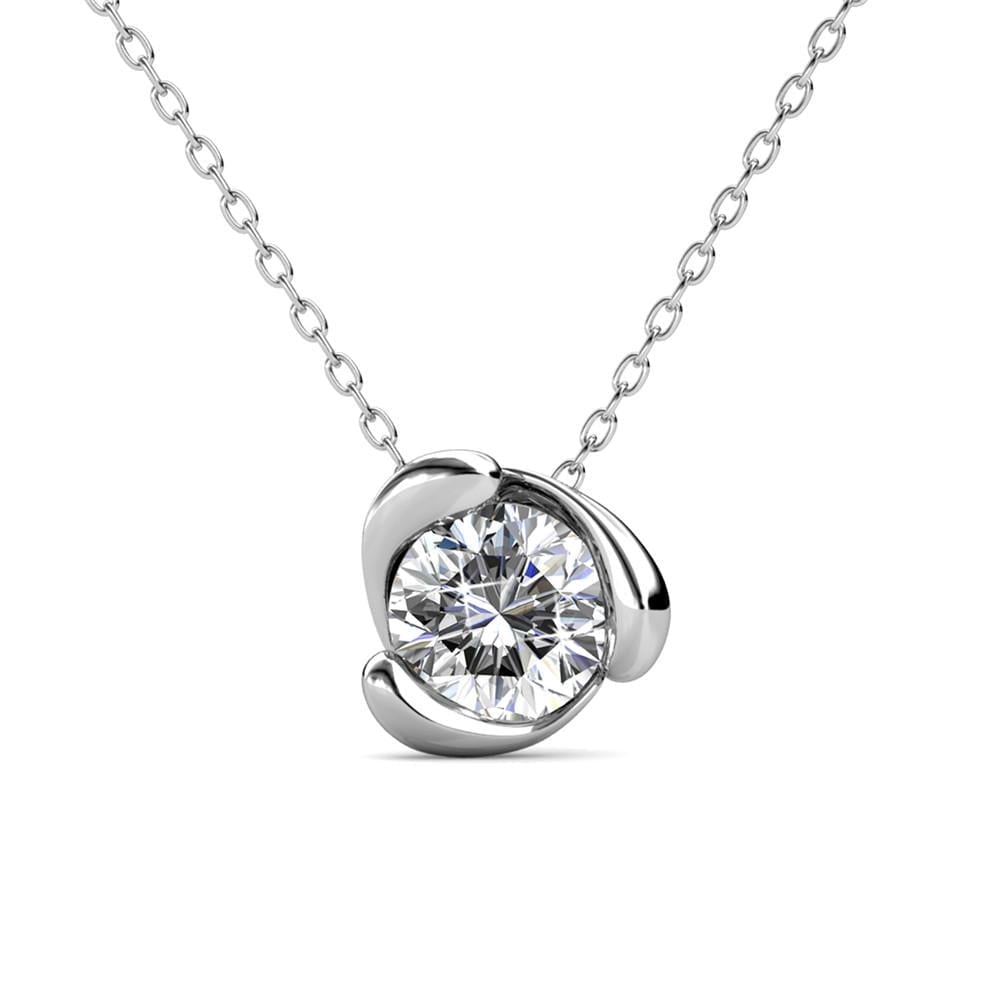 Cate & Chloe Harmony 18k White Gold Plated Silver Jewelry Set with Swarovski Crystals Gift for Women