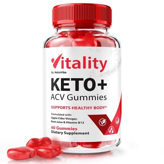 Vitality – Keto ACV Daily Formula with a Clean, Natural Blend to Support Fitness Goals, Steady Energy & an Active Lifestyle | Great-Tasting, Easy-to-Chew (60 Gummies)