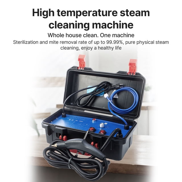 Pressurized Steam Cleaner, Heavy Duty Portable with Voice Broadcast 8 Pieces Accessory 3 Gears Adjustable Cold Hot Water Steam with Mini Flashlight Multiple Brushes Extension