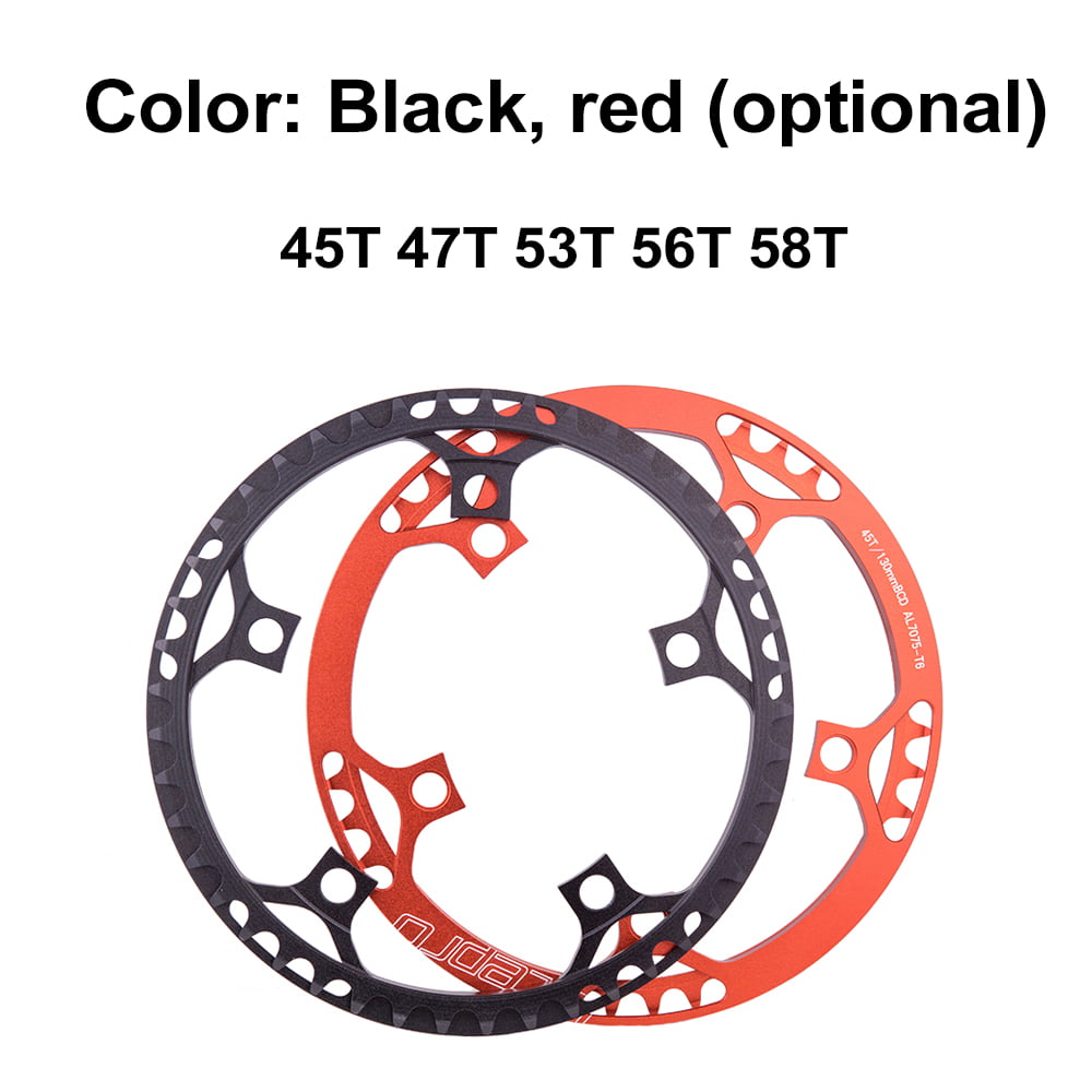 Mountain Bike B Baosity 45T 47T 53T 56T 58T Chainring 130 BCD Narrow Wide Chain Ring for Road Bike Folding Bikes Red/Gold/Silver/Black Colors Optional
