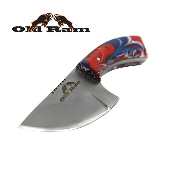 Old Ram Two Tone Skinner Knife Camping Hunting Fixed Blade with Sheath