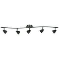 thumbnail image 5 of Cal Lighting 7.25-19.25" Adjustable Metal Serpentine Five Light Ceiling Fixture-Finish:Brushed Steel,Shade:Cone Black Metal, 5 of 6