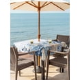 thumbnail image 2 of Outdoor Tablecloth with Umbrella Hole & Zipper, Blue Starfish Coastal Square Tablecloth 60x60 Inch, Eucalyptus Summer Nautical Shell Patio Table Cover Waterproof Table Cloth for Picnic/Party, 2 of 6