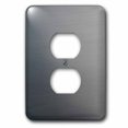 3dRose Brushed gray silver metal with a little shadow 2 Plug Outlet