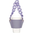 thumbnail image 1 of HZKAICUN Coffee Sleeves Reusable Coffee Cup Holder with Handle，Decorative Chain to Carry, PU Leather Cup Sleeve, Stylish Cold Drink Holder Portable Cup for Latte Tea Starbucks, 1 of 9