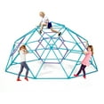 thumbnail image 4 of Plum Play Phobos, Jungle Gym, 5ft Climbing Dome - Kids Outdoor Play Equipment, Monkey Bars for Kids, Durable, Outdoor Playground, Metal, Rust Resistance, Easy Assembly, Ground Anchors, Teal & Purple, 4 of 4