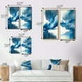 thumbnail image 4 of Designart "Nebulous Sapphire Skies - A Blue Odyssey I" Abstract Liquid Ink Framed Wall Art Set Of 2 - Modern Blue Frame Gallery Set For Office Decor, 4 of 6