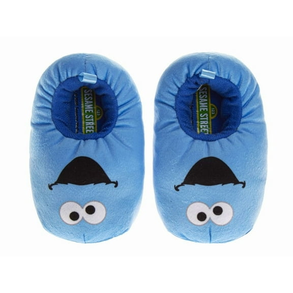 Sesame Street Cookie Monster Design Boys Slippers (Toddler Big Kids), Blue, Size: 5 6