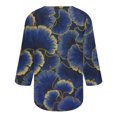 thumbnail image 5 of Pulls Pulls pulls Décontractés Vêtements de Mode d'Automne Confortables 2023 Casual Manches 3/4 Femmes Imprimé Col Rond Boutonné Tunique de Base Tops T-shirts Chemisiers, 5 of 5