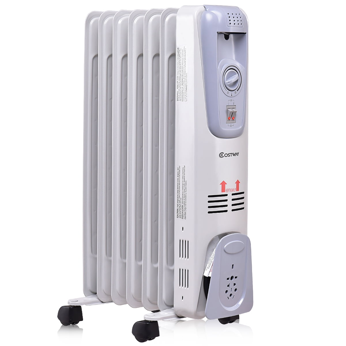 1500w Electric Oil Filled Radiator Space Heater Thermostat