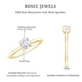 thumbnail image 5 of Rosec Jewels Certified Moissanite Promise Ring for Women - 6 mm Round Moissanite Solitaire Ring (D-VS1 Quality) - Ready to Gift, 10K Yellow Gold, US 5.50, 5 of 8