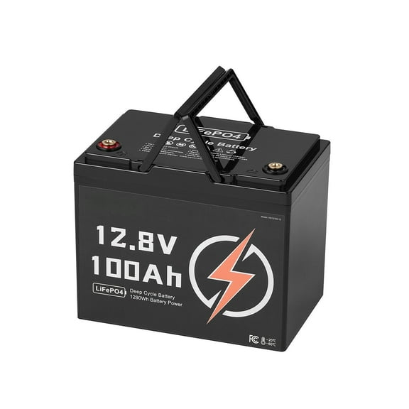 12V 100Ah LiFePO4 Deep Cycle Battery - Lithium Iron Phosphate w/ BMS - for RV, Solar, Marine, Trolling Motor, Off-Grid & Backup Power - Maintenance-Free, 4000 Cycles, 10-Year Lifespan