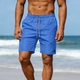 thumbnail image 6 of DDAPJ pyju Men Beach Athletic Shorts Drawstring Elasic Waist Swim Trunks Quick Dry Summer Shorts with Pockets Blue L, 6 of 8