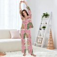 thumbnail image 5 of FORMRS Womens Pajama Set Long Sleeve Top and Pants with Pockets Soft Comfy Lounge Sleepwear, Sizes S-2XL, Pink Christmas House, 5 of 7