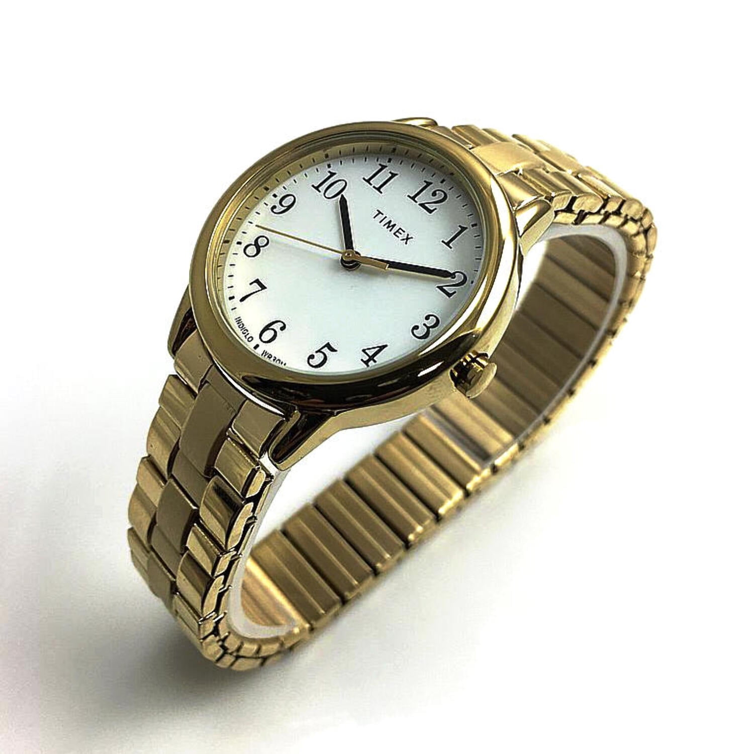 Women's Easy Reader Small Gold-Tone/White Watch, Stainless Steel Expansion Band