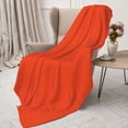thumbnail image 3 of Disketp Orange Cozy Flannel Fleece Throw Blanket: Has a velvety texture for All Seasons - Perfect for Women, Men, & Kids"60"x50", 3 of 6