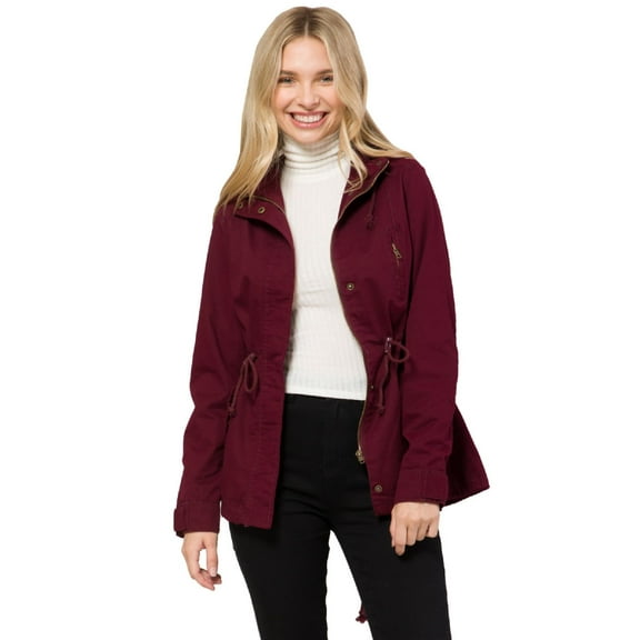 Made by Olivia Women's Military Anorak Safari Hoodie Jacket