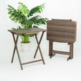 thumbnail image 6 of Open Box PJ Wood 5 Pack XL Oversize Tray Table, Living Room or Kitchen, Rustic Espresso, 6 of 11