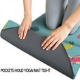 thumbnail image 3 of Light Blue Dinosaurs Text Pattern Hot Yoga Mat Towel Non Slip for Hot Yoga - Quick-Drying Yoga Mat Cover with 4 Corner Pockets with Travel Bag - Hot Yoga Towel Non Slip 74"x26", 3 of 6