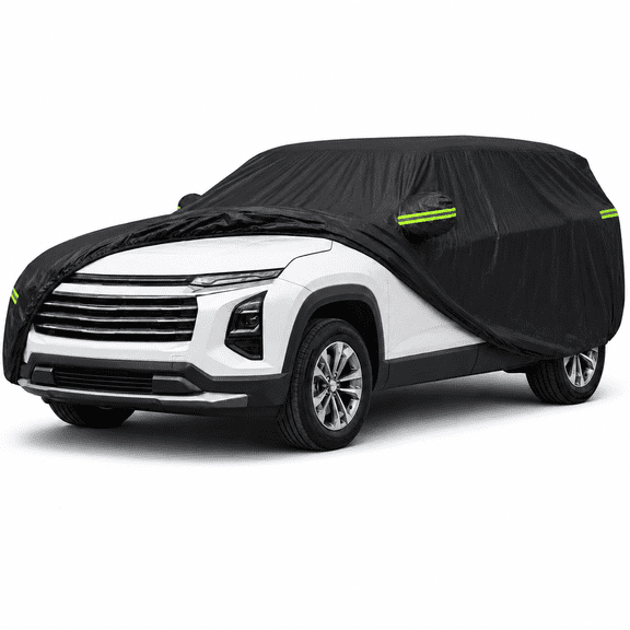 Custom Fit Car Cover for Chevrolet Equinox, Waterproof Dustproof Stain‑Resistant UV Protection, Anti‑Cat Scratch, Lightweight Foldable Full SUV Cover with Reflective Strips & Driver‑Side Zipper