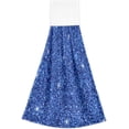 thumbnail image 2 of SKYSONIC Blue Glitter Bling Hanging Hand Towels with Hanging Loop, Hand Towels Soft Thick Dish Cloth Hand Towels for Kitchen Bathroom, with Hanging Loop, 12"x17", 2 of 6