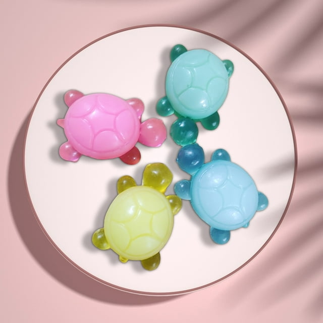 Turtle Shaped Oil Soap Bar | Adorable Handcrafted Bath & Face Cleanser | Natural Olive & Shea Formula | Multi-Functional Home Decor | 4 Pack | 4×6×2cm